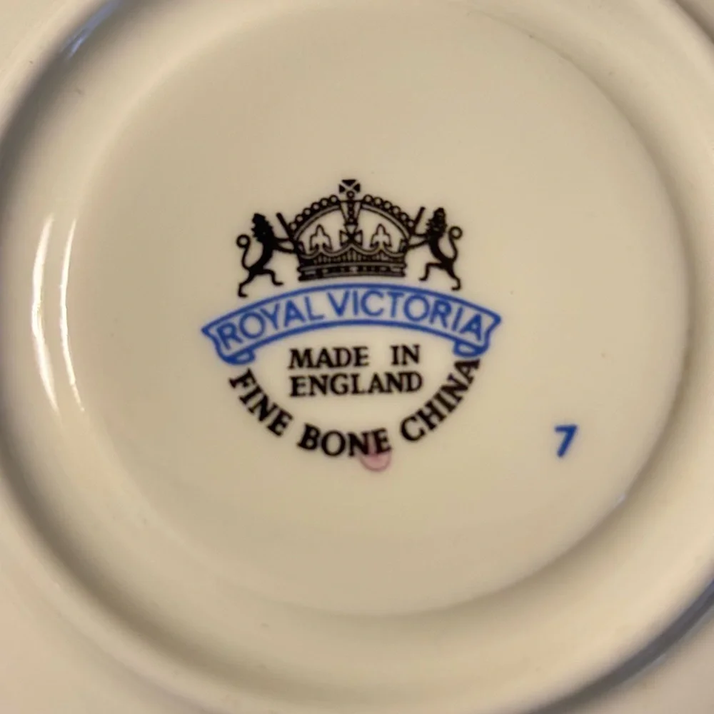 Royal Victoria Vintage Floral Bone China Teacup and Saucer - made in England